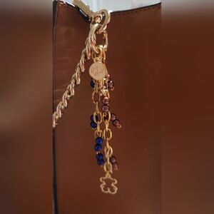Elegant Gold and Blue Chain Purse Charm